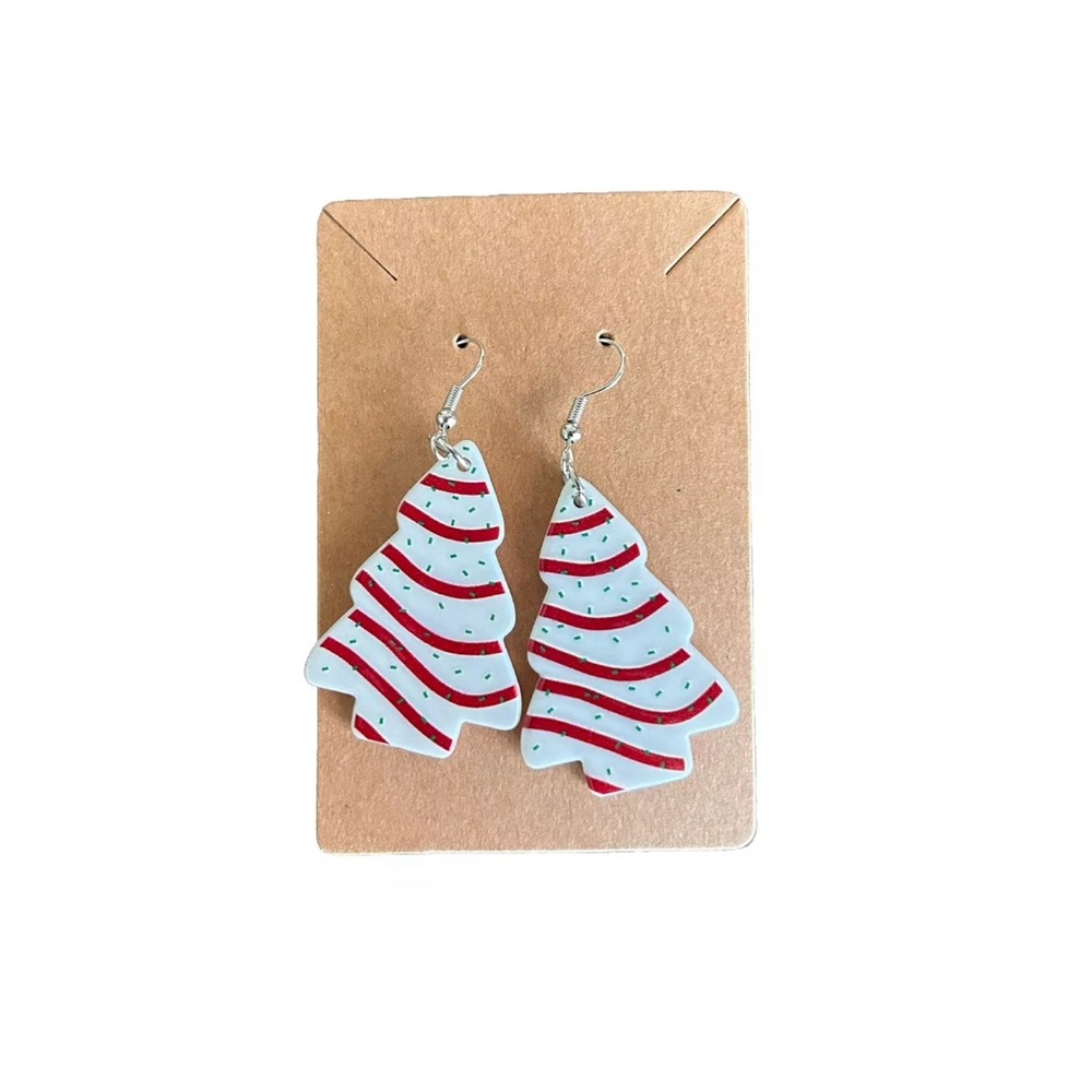 Christmas Tree‎ Cake Fishhook Earrings